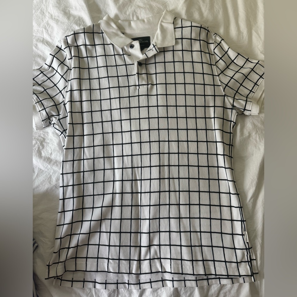 Rodd & Gunn White and Navy Checkered Polo